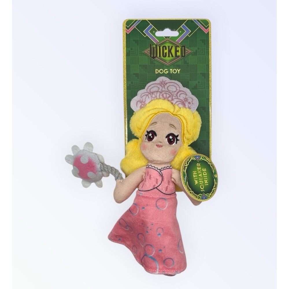 Wicked For Good Wizard Of Oz Glinda Plush Clinker & Squeaker Dog Toy 10"